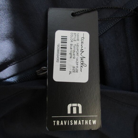 Travis Mathew Newport 1/4 Zip Fleece Men Sweatshirt XL Blue Performance Golf 564 - Picture 9 of 15